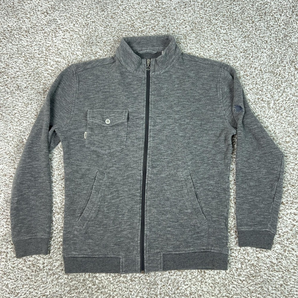 Linksoul Jacket Mens Medium Gray‎ Knit Full Zip Bomber Golf Casual Mammoth Dunes